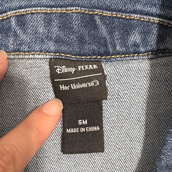 Toy Story Disney Blue Denim Vest with Embroidered Patches Size Small - Picture 2 of 10